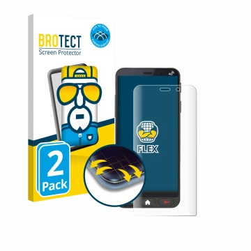 Parte frontal de un envase de producto con el logotipo de la marca BROTECT. Al lado se muestra el dispositivo Brondi Amico Ver