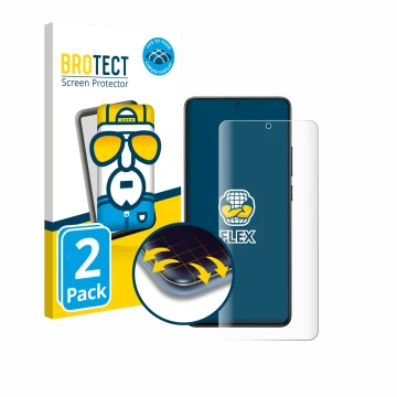 Parte frontal de un envase de producto con el logotipo de la marca BROTECT. Al lado se muestra el dispositivo Xiaomi Poco X7 P