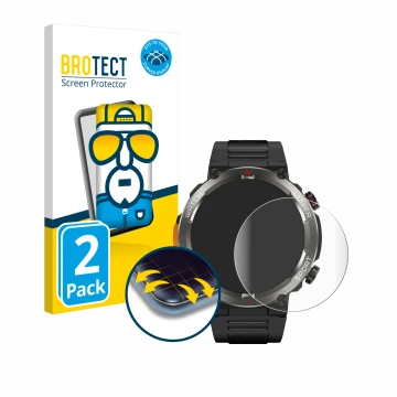 Parte frontal de un envase de producto con el logotipo de la marca BROTECT. Al lado se muestra el dispositivo Blackview W50 Pr