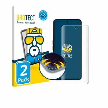 Parte frontal de un envase de producto con el logotipo de la marca BROTECT. Al lado se muestra el dispositivo Nothing Phone (3