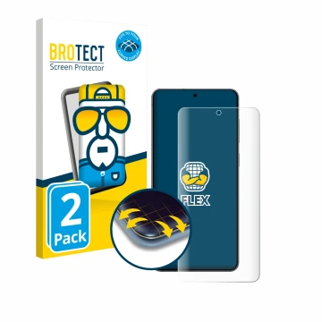 Parte frontal de un envase de producto con el logotipo de la marca BROTECT. Al lado se muestra el dispositivo Samsung Galaxy S