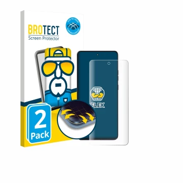 Parte frontal de un envase de producto con el logotipo de la marca BROTECT. Al lado se muestra el dispositivo Motorola Moto G8