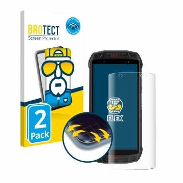 Parte frontal de un envase de producto con el logotipo de la marca BROTECT. Al lado se muestra el dispositivo Ulefone Armor 15