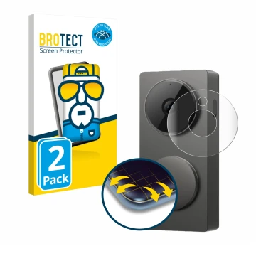 Parte frontal de un envase de producto con el logotipo de la marca BROTECT. Al lado se muestra el dispositivo Aqara Hub G410 c