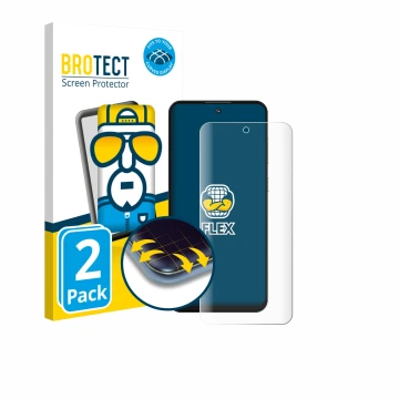 Parte frontal de un envase de producto con el logotipo de la marca BROTECT. Al lado se muestra el dispositivo Oukitel C69 con 