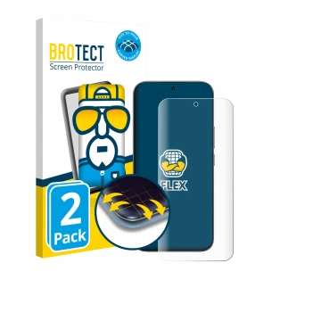 Parte frontal de un envase de producto con el logotipo de la marca BROTECT. Al lado se muestra el dispositivo Xiaomi Redmi K90