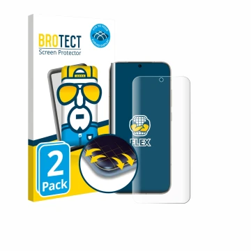 Parte frontal de un envase de producto con el logotipo de la marca BROTECT. Al lado se muestra el dispositivo Honor Magic 8 co