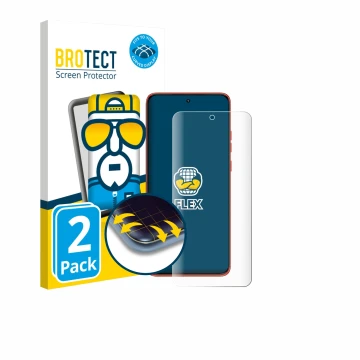 Parte frontal de un envase de producto con el logotipo de la marca BROTECT. Al lado se muestra el dispositivo Motorola Edge 60