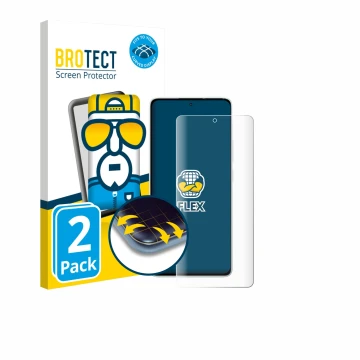 Parte frontal de un envase de producto con el logotipo de la marca BROTECT. Al lado se muestra el dispositivo Xiaomi Redmi Not