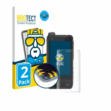 Parte frontal de un envase de producto con el logotipo de la marca BROTECT. Al lado se muestra el dispositivo Uniwa F400 con s