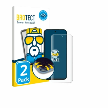 Parte frontal de un envase de producto con el logotipo de la marca BROTECT. Al lado se muestra el dispositivo Honor X6c con su