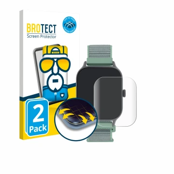 Parte frontal de un envase de producto con el logotipo de la marca BROTECT. Al lado se muestra el dispositivo Decathlon Fit 10