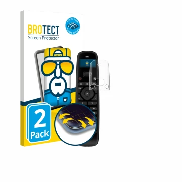 Parte frontal de un envase de producto con el logotipo de la marca BROTECT. Al lado se muestra el dispositivo Sofabaton U2 con