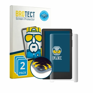 Parte frontal de un envase de producto con el logotipo de la marca BROTECT. Al lado se muestra el dispositivo Xteink X4 Classi