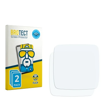 Parte frontal de un envase de producto con el logotipo de la marca BROTECT. Al lado está el protector de pantalla correspondie