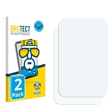 Parte frontal de un envase de producto con el logotipo de la marca BROTECT. Al lado está el protector de pantalla correspondie
