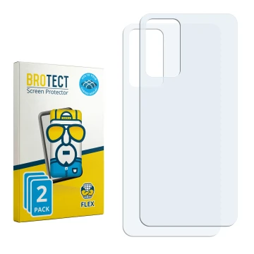 Parte frontal de un envase de producto con el logotipo de la marca BROTECT. Al lado está el protector de pantalla correspondie