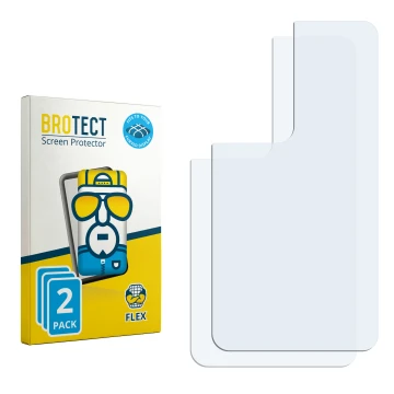 Parte frontal de un envase de producto con el logotipo de la marca BROTECT. Al lado está el protector de pantalla correspondie