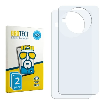 Parte frontal de un envase de producto con el logotipo de la marca BROTECT. Al lado está el protector de pantalla correspondie