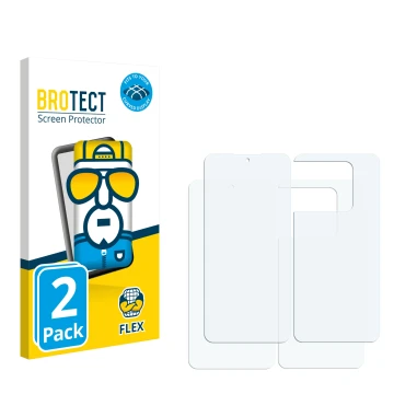 Parte frontal de un envase de producto con el logotipo de la marca BROTECT. Al lado está el protector de pantalla correspondie