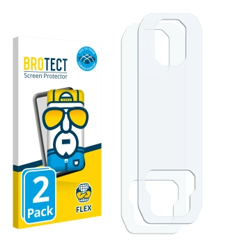 Parte frontal de un envase de producto con el logotipo de la marca BROTECT. Al lado está el protector de pantalla correspondie