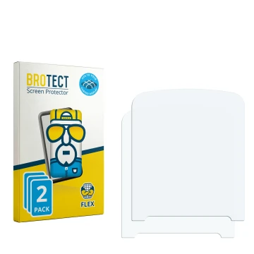 Parte frontal de un envase de producto con el logotipo de la marca BROTECT. Al lado está el protector de pantalla correspondie