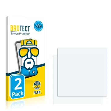 Parte frontal de un envase de producto con el logotipo de la marca BROTECT. Al lado está el protector de pantalla correspondie