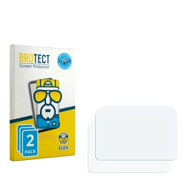 Parte frontal de un envase de producto con el logotipo de la marca BROTECT. Al lado está el protector de pantalla correspondie