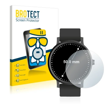 Parte frontal de un envase de producto con el logotipo de la marca BROTECT. Al lado se muestra el dispositivo Relojes (Circula