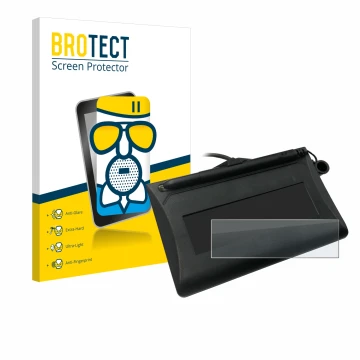 Parte frontal de un envase de producto con el logotipo de la marca BROTECT. Al lado se muestra el dispositivo Topaz T-LBK460-H