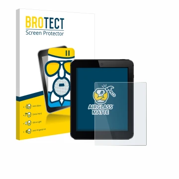 Parte frontal de un envase de producto con el logotipo de la marca BROTECT. Al lado se muestra el dispositivo con su protector