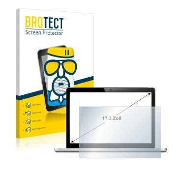 Parte frontal de un envase de producto con el logotipo de la marca BROTECT. Al lado se muestra el dispositivo con su protector