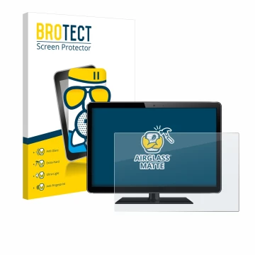 Parte frontal de un envase de producto con el logotipo de la marca BROTECT. Al lado se muestra el dispositivo con su protector