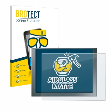 Parte frontal de un envase de producto con el logotipo de la marca BROTECT. Al lado se muestra el dispositivo Siemens Simatic 