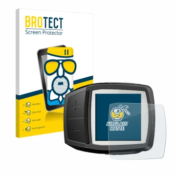 Parte frontal de un envase de producto con el logotipo de la marca BROTECT. Al lado se muestra el dispositivo Bosch Purion con