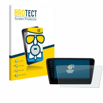 Parte frontal de un envase de producto con el logotipo de la marca BROTECT. Al lado se muestra el dispositivo Skoda Octavia 20