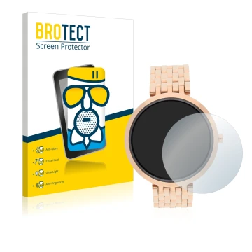Parte frontal de un envase de producto con el logotipo de la marca BROTECT. Al lado se muestra el dispositivo Xlyne X-Watch Si