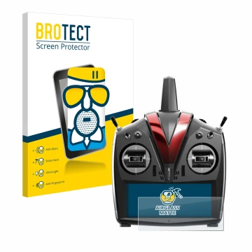 Parte frontal de un envase de producto con el logotipo de la marca BROTECT. Al lado se muestra el dispositivo VBar Control Tou