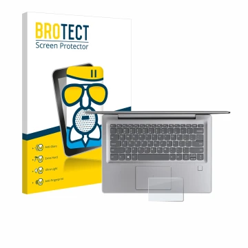 Parte frontal de un envase de producto con el logotipo de la marca BROTECT. Al lado se muestra el dispositivo Lenovo IdeaPad 5