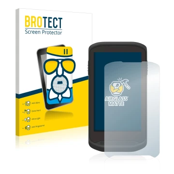Parte frontal de un envase de producto con el logotipo de la marca BROTECT. Al lado se muestra el dispositivo Zebra TC20 Touch