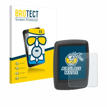 Parte frontal de un envase de producto con el logotipo de la marca BROTECT. Al lado se muestra el dispositivo Specialized Turb