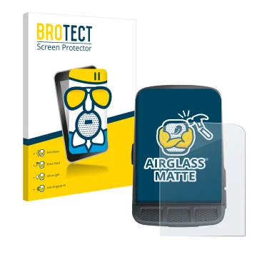 Parte frontal de un envase de producto con el logotipo de la marca BROTECT. Al lado se muestra el dispositivo Wahoo Elemnt Roa