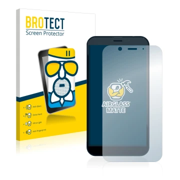 Parte frontal de un envase de producto con el logotipo de la marca BROTECT. Al lado se muestra el dispositivo Shiftphones Shif