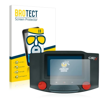 Parte frontal de un envase de producto con el logotipo de la marca BROTECT. Al lado se muestra el dispositivo Märklin Central 