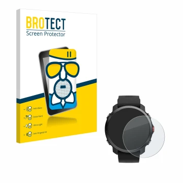 Parte frontal de un envase de producto con el logotipo de la marca BROTECT. Al lado se muestra el dispositivo Polar Grit X con