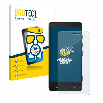 Parte frontal de un envase de producto con el logotipo de la marca BROTECT. Al lado se muestra el dispositivo Beafon M5 con su