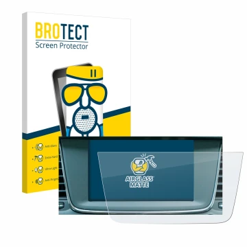 Parte frontal de un envase de producto con el logotipo de la marca BROTECT. Al lado se muestra el dispositivo Opel Grandland X