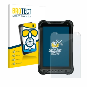 Parte frontal de un envase de producto con el logotipo de la marca BROTECT. Al lado se muestra el dispositivo UniStrong UT30 8