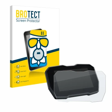 Parte frontal de un envase de producto con el logotipo de la marca BROTECT. Al lado se muestra el dispositivo Ducati Streetfig