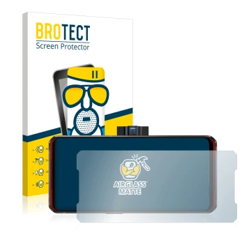 Parte frontal de un envase de producto con el logotipo de la marca BROTECT. Al lado se muestra el dispositivo Lenovo Legion Du